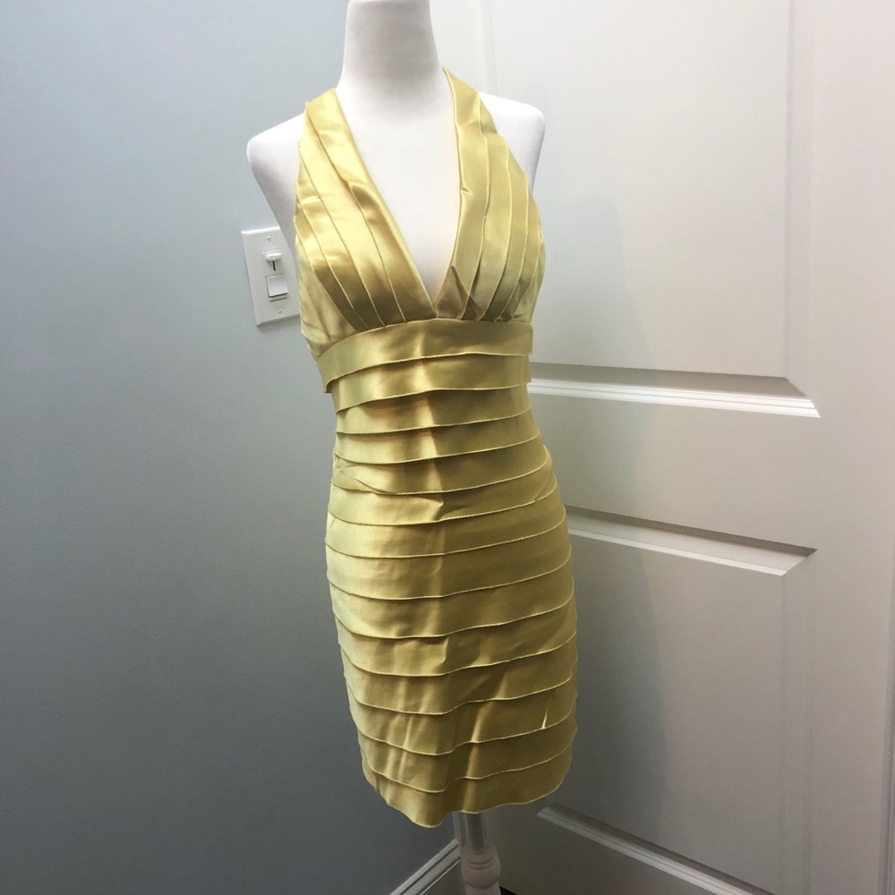 BCBG yellow cocktail dress size 6 - Picture 4 of 5